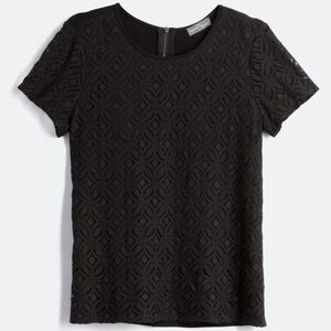 EUC!! MARKET & SPRUCE Hans Crochet Front Mixed Material Top - Size XXL